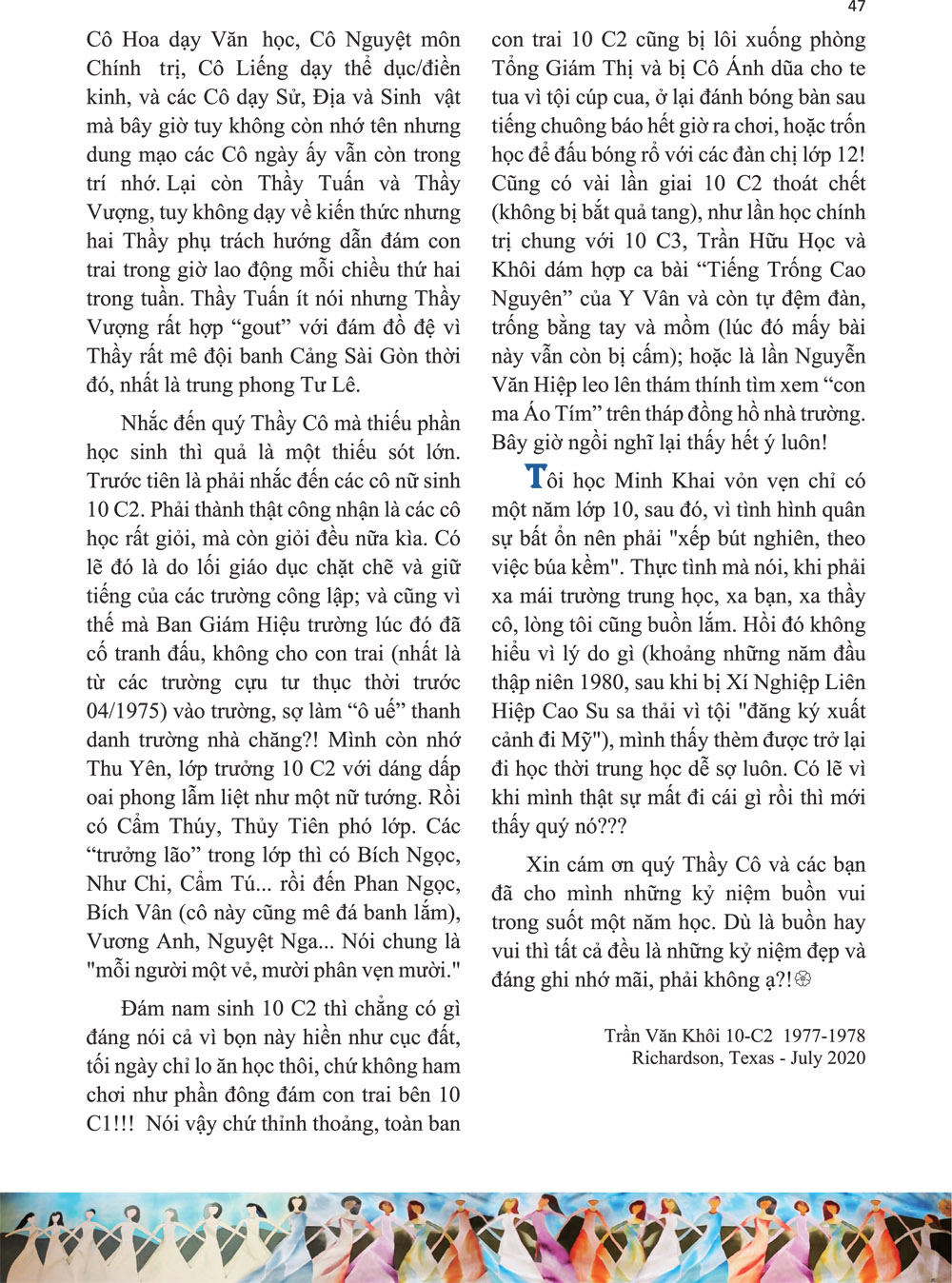 VLBN-Minh Khai- một vài hồi ức